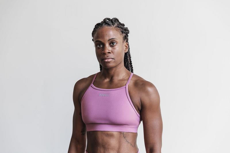 Women's Nobull High-Neck (MATTE) Sports Bra Pink | SG F3194D